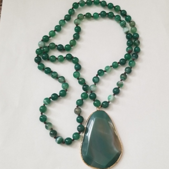 ♥️Natural Stone Pendant Statement Necklace♥️ - Picture 2 of 7